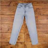 Vintage Levis 550 Jeans 26 x 30 USA Made 90s Stonewash Tapered Blue Womens - 26 Regular