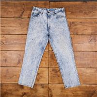 Vintage Levis 540 Jeans 34 x 30 USA Made 90s Acid Wash Straight Blue Red Tab - 34 Regular