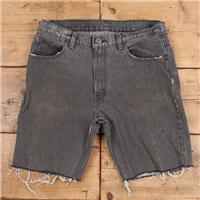 Vintage Levi's Denim Shorts 36 Levis 506 Raw Hem USA Made 80s Jorts Dark Wash - 36 Regular