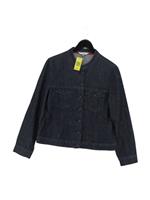 East Women's Jacket UK 14 Blue Cotton with Polyester Bomber Jacket