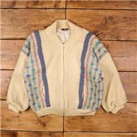 Vintage Samband of Iceland Full Zip Pockets Cardigan M 70s Icelandic Geometric - M Regular