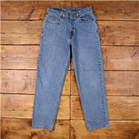 Vintage Levis 550 Jeans 33 x 31 90s Medium Wash Straight Blue Red Tab Denim - 33 Regular