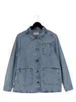 Fat Face Women's Jacket UK 12 Blue Striped 100% Cotton Bomber Jacket