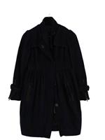 A.L.C. Women's Coat UK 8 Blue Wool with Polyamide, Silk Overcoat