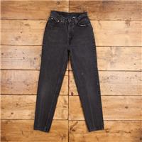 Vintage Levis 512 Jeans 26 x 30 USA Made 90s Dark Wash Tapered Black Womens - 26 Regular
