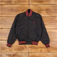 Vintage Holloway Varsity Jacket S 90s Bomber Satin USA Made Satin Black Snap - S Regular