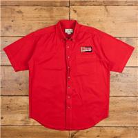 Vintage Aspen Gold Riverwashed Casual Shirt Button M 90s Racing Mens Red Solid - M Regular