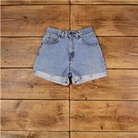 Vintage Levi's Denim Shorts 25 Levis 510 Hemmed USA Made 90s Jorts Womens Blue - 25 Regular