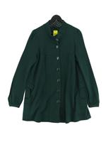 Guess Women's Jacket UK 14 Green Acrylic with Wool Overcoat