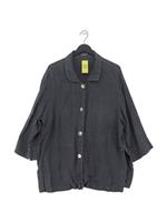 OSKA Women's Jacket Chest: 46 in Grey 100% Linen Overcoat