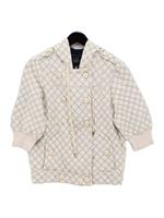Marc Jacobs Women's Coat M Cream Checkered Cotton with Polyester Quilted
