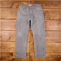 Vintage Levis 501 Jeans 35 x 32 Light Wash Straight Grey Red Tab Denim - 35 Regular