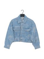 Fiorucci Women's Jacket XL Blue Graphic 100% Cotton Bomber Jacket