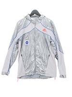 Adidas Men's Jacket L Grey Polyamide with Nylon, Elastane, Polyester Windbreaker