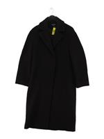 Whistles Women's Coat UK 8 Black Wool with Viscose Overcoat
