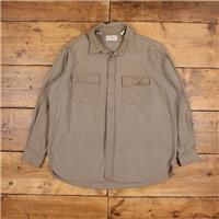 Vintage L.L.Bean Chamois Shirt Button XL USA Made 90s Mens Long Sleeve Beige - XL Regular