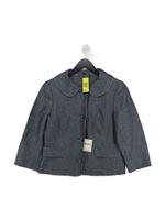Boden Women's Jacket UK 12 Blue Linen with Cotton, Other Overcoat