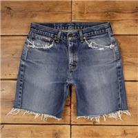 Vintage Levi's Denim Shorts 31 Levis Raw Hem Jorts Stonewash Hot Pants Blue - 31 Regular