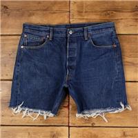 Vintage Levi's Denim Shorts 35 Levis 501 Raw Hem Jorts Medium Wash Hot Pants - 35 Regular