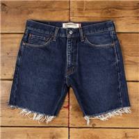 Vintage Levi's Denim Shorts 32 Levis 505 Raw Hem Jorts Stonewash Hot Pants - 32 Regular