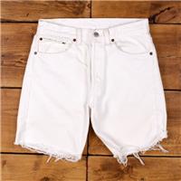 Vintage Levi's Denim Shorts 31 Levis 501 Raw Hem USA Made 90s Jorts Light Wash - 31 Regular