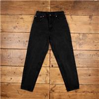 Vintage Levis 551 Jeans 29 x 31 90s Dark Wash Straight Black Womens Red Tab - 29 Regular
