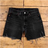 Vintage Levi's Denim Shorts 34 Levis 501 Raw Hem USA Made Jorts Dark Wash - 34 Regular