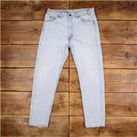 Vintage Levis 505 Jeans 35 x 32 Light Wash Straight Blue Orange Tab Denim - 35 Regular