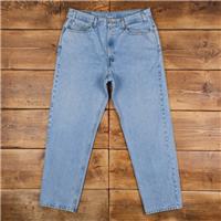 Vintage Levis 550 Jeans 35 x 31 90s Stonewash Straight Blue Red Tab Denim - 35 Regular
