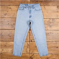 Vintage Levis 550 Jeans 30 x 28 USA Made 90s Light Wash Tapered Blue Womens - 30 Regular