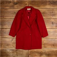 Vintage L.L.Bean Wool Coat M 90s Blazer Overcoat Red Womens - M Regular