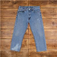 Vintage Levis 505 Jeans 35 x 27 Stonewash Straight Blue Red Tab Denim - 35 Regular