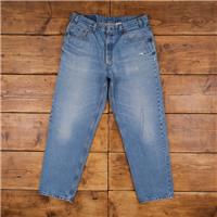 Vintage Levis 550 Jeans 35 x 30 Stonewash Tapered Blue Red Tab Denim - 35 Regular