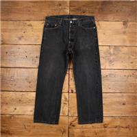 Vintage Levis 501 Jeans 36 x 28 Dark Wash Straight Grey Red Tab Denim - 36 Regular