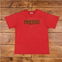Vintage Nike Graphic T Shirt XL 90s Man United Blokecore Red Tee - XL Regular