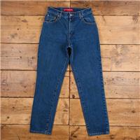 Vintage Levis 550 Jeans 28 x 30 Dark Wash Tapered Blue Womens Red Tab Denim - 28 Regular