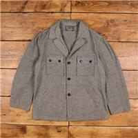 Vintage Merrill Woolens Wool Jacket M 60s Overshirt Utility Blazer Check Grey - M Regular