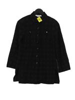 Jaeger Women's Jacket S Black Checkered 100% Other Bomber Jacket