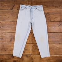 Vintage Levis 550 Jeans 35 x 29 USA Made 90s Light Wash Tapered Blue Denim - 35 Regular