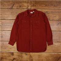 Vintage L.L.Bean Chamois Shirt Button L Tall Mens Long Sleeve Rust Red Solid - L Regular