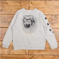 Vintage Bassett Walker Graphic Sweatshirt L 80s USA Made Wolf Raglan Roundneck - L Regular