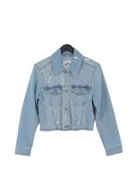 Hollister Women's Jacket S Blue Cotton with Elastane Motorcycle Jacket