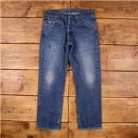 Vintage Levis 501 Jeans 33 x 30 Dark Wash Straight Blue Red Tab Denim - 33 Regular