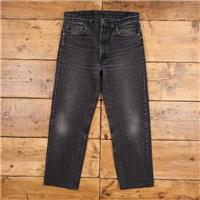 Vintage Levis Jeans 32 x 28 90s Dark Wash Straight Black Womens Red Tab Denim - 32 Regular