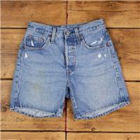 Vintage Levi's Denim Shorts 24 Levis 501 Hemmed Jorts Womens Stonewash Blue - 24 Regular