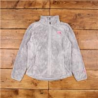 Vintage The North Face Outdoor Jacket M Pink Ribbon Fleece Grey Womens - M Regular