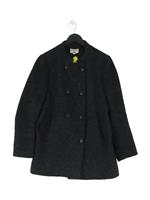 Ines De La Fressange Women's Coat M Grey Wool with Polyamide Pea Coat