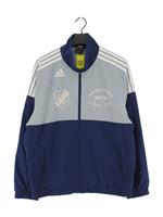 Adidas Men's Coat Chest: 40 in Blue Striped 100% Polyester Windbreaker