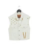 Diesel Women's Jacket M White 100% Cotton Bomber Jacket