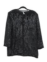 Frank Usher Women's Jacket L Black 100% Silk Bomber Jacket